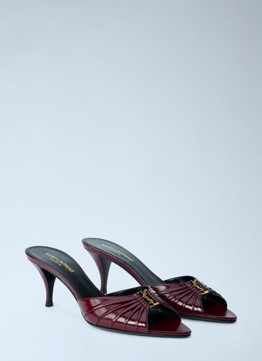LN-CC® - Saint Laurent: Babylone Heeled Sandals - Bordeaux Saint Laurent Babylone Heeled Sandals Bordeaux sla0263035
