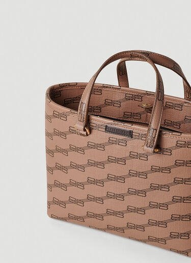 Balenciaga Signature Monogram Shopper Tote Bag Brown bal0251077