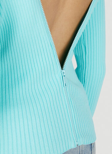 Courrèges Zip Cardigan Light Blue cou0251038