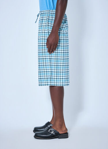 Acne Studios Casual Flannel Check Shorts Blue acn0165012
