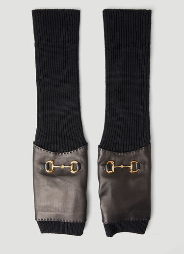Gucci Horsebit Fingerless Gloves Black guc0247236