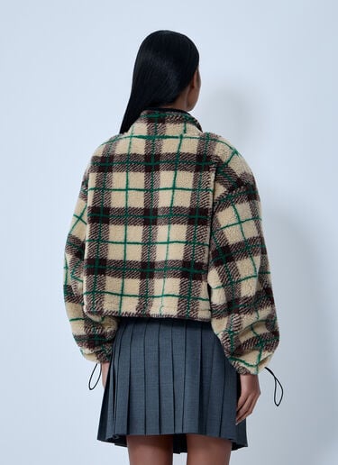Teddy Check Coat Miu Miu Teddy Check Coat Brown miu0263006