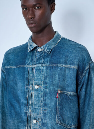 LN-CC® - Junya Watanabe: x Levi's Strauss Linen Denim Jacket - Blue Junya Watanabe x Levi's Strauss Linen Denim Jacket Blue jwn0164010