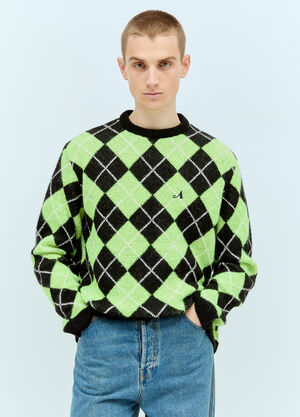 Awake NY Argyle Sweater Green awk0154006