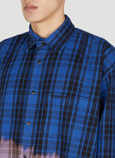VETEMENTS Bleached Flannel Shirt Blue vet0151009