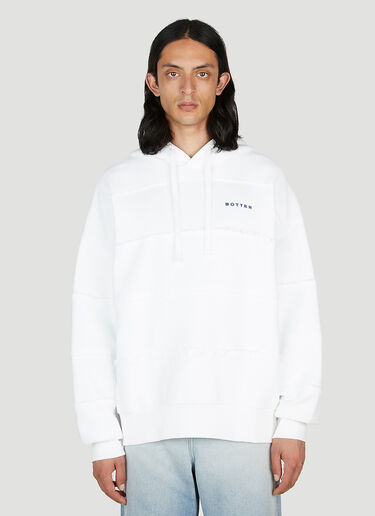 Botter Raw Edge Logo Hooded Sweatshirt White bot0152008
