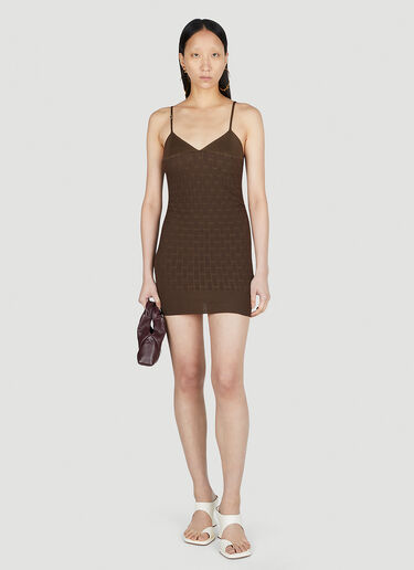 Jacquemus La Robe Maille Tecido Dress Brown jac0251041