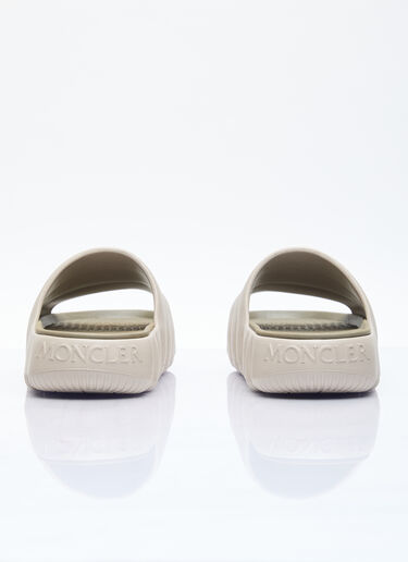 Moncler Lilo Logo Patch Slides Beige mon0156032