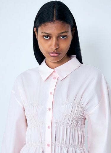 Cecilie Bahnsen Smocked Detail Poplin Shirt Pink cec0263011