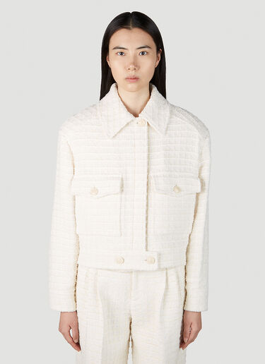 Gucci Tweed Bomber Jacket White guc0251179