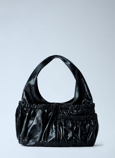 LN-CC® - Marni: Gathered Leather Shoulder Bag - Black Marni Gathered Leather Shoulder Bag Black mni0265026