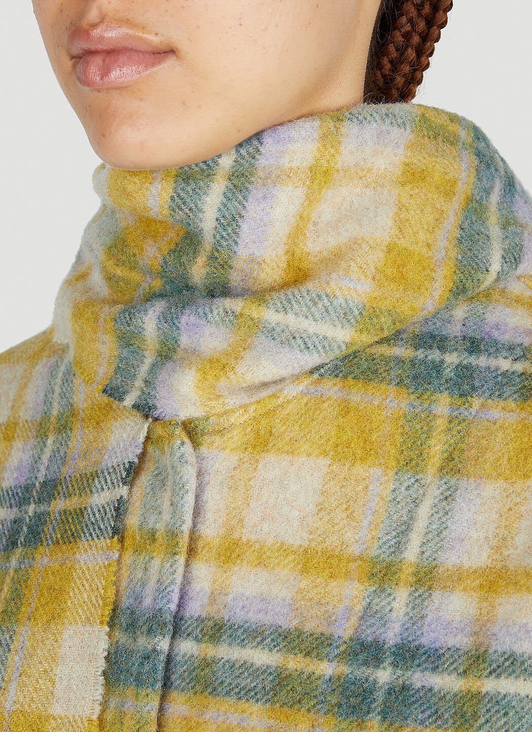Isabel Marant Etoile Women s Faty Check Scarf Coat in Yellow LN CC