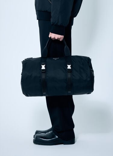 Prada Re-Nylon And Saffiano Leather Duffle Bag Black pra0159017