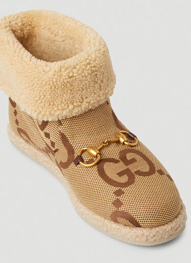 Gucci Fria Monogrammed Boots Beige guc0247106