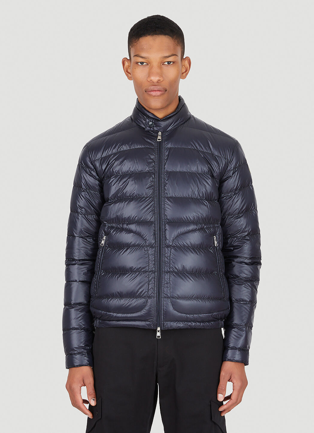 Moncler navy down jacket online