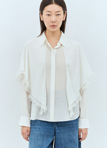 Knotted Heritage Cape Blouse Chloé Knotted Heritage Cape Blouse White chl0257007
