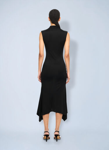 LN-CC® - Off-White: Fluid Sleeveless Midi Dress - Black Off-White Fluid Sleeveless Midi Dress Black ofw0264049