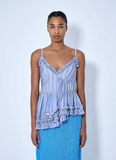 Dries Van Noten Cemil Striped Ruffled Satin Camisole Lilac dvn0264024