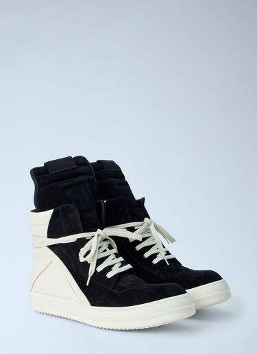 LN-CC® - Rick Owens: High-Top Suede Geobasket Sneakers - Black Rick Owens High-Top Suede Geobasket Sneakers Black ric0165014