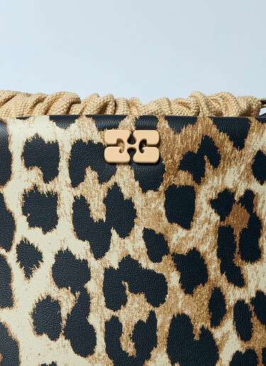 GANNI Leopard Bou Bucket Bag Brown gan0259060