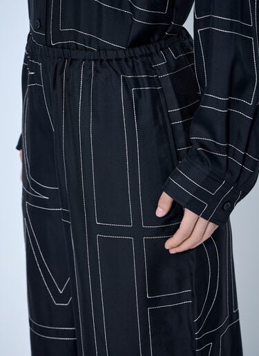 Toteme Monogram Silk Pj Culottes Black tot0265042
