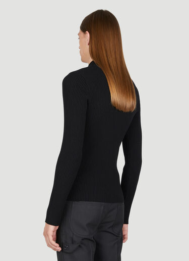 スナップリブニットポロセーター Courrèges スナップリブニットポロセーター ブラック cou0154014