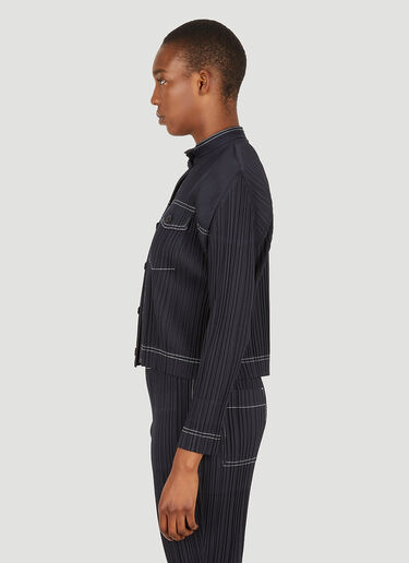 Pleats Please Issey Miyake Plissé 对比色缝线夹克 黑色 plp0251007