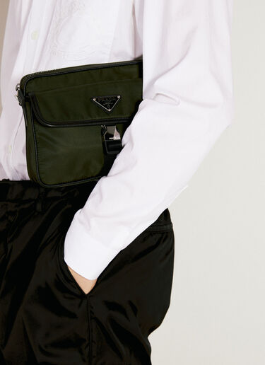 Prada Re-Nylon And Saffiano Leather Crossbody Bag Green pra0156021