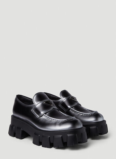 Prada Monolith Platform Loafers Grey pra0251015