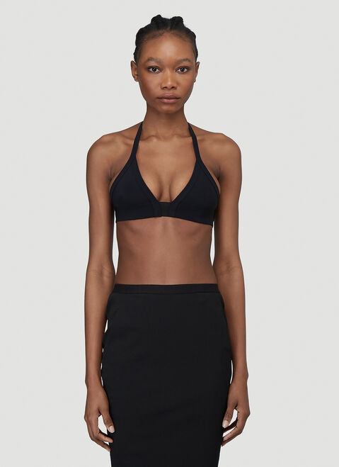 Saint Laurent Halterneck Bikini Top Black sla0238013