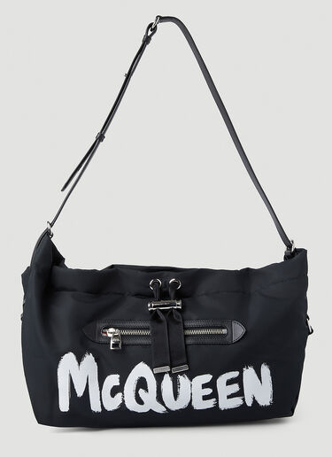 Alexander McQueen Bundle 抽绳中号单肩包 黑色 amq0247048