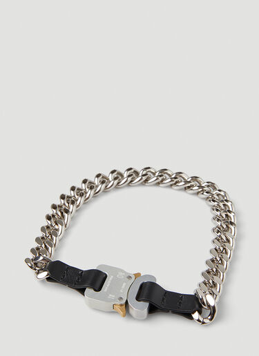 1017 ALYX 9SM Chain Necklace with Leather Detail Silver aly0347015