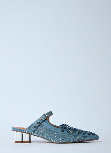 GANNI Embellished Denim Mules Blue gan0260020