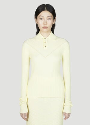 Bottega Veneta Long Sleeve Rib Top Yellow bov0255017