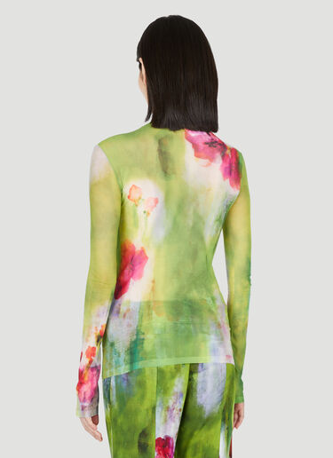 Floral Print Mesh Top Acne Studios Floral Print Mesh Top Green acn0254036
