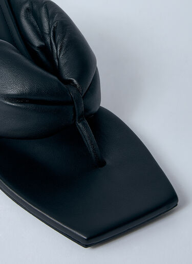 Rick Owens Leather Thong Wedge Sandals Black ric0259019