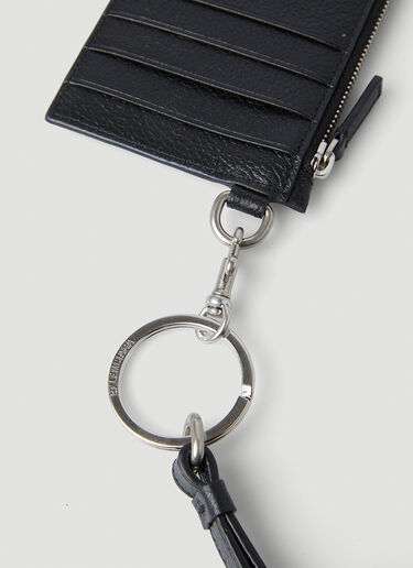 Balenciaga New York Print Keyring Wallet Black bal0148024
