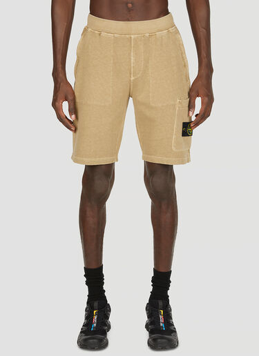 Stone Island Logo Patch Shorts Beige sto0152058