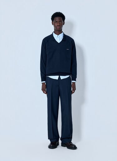 Miu Miu V-Neck Knit Sweater Blue miu0164030