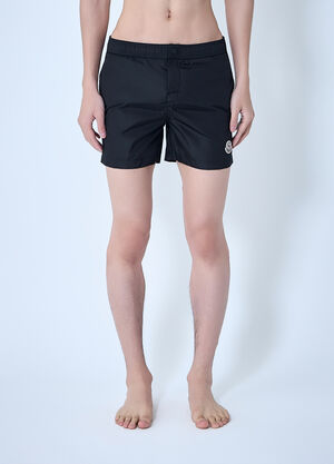 Moncler Elastic Waist Swim Shorts Black mon0164012