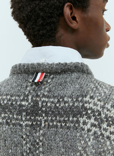 タータンジャカードセーター Thom Browne タータンジャカードセーター グレー thb0154004