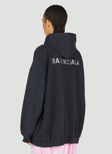 Balenciaga Large Fit Hooded Sweatshirt Black bal0253032