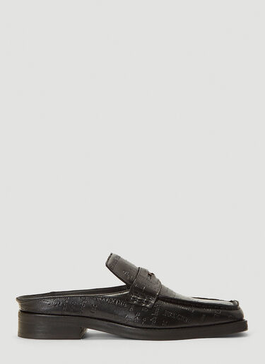 Martine Rose Arches Embossed Text Loafers Black mtr0242011