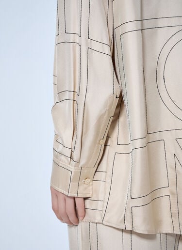 LN-CC® - Toteme: Classic Embroidered Shirt - Cream Toteme Classic Embroidered Shirt Cream tot0265012