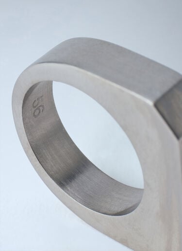 Rick Owens Pyramid Palladium Brass Ring Silver ric0263078