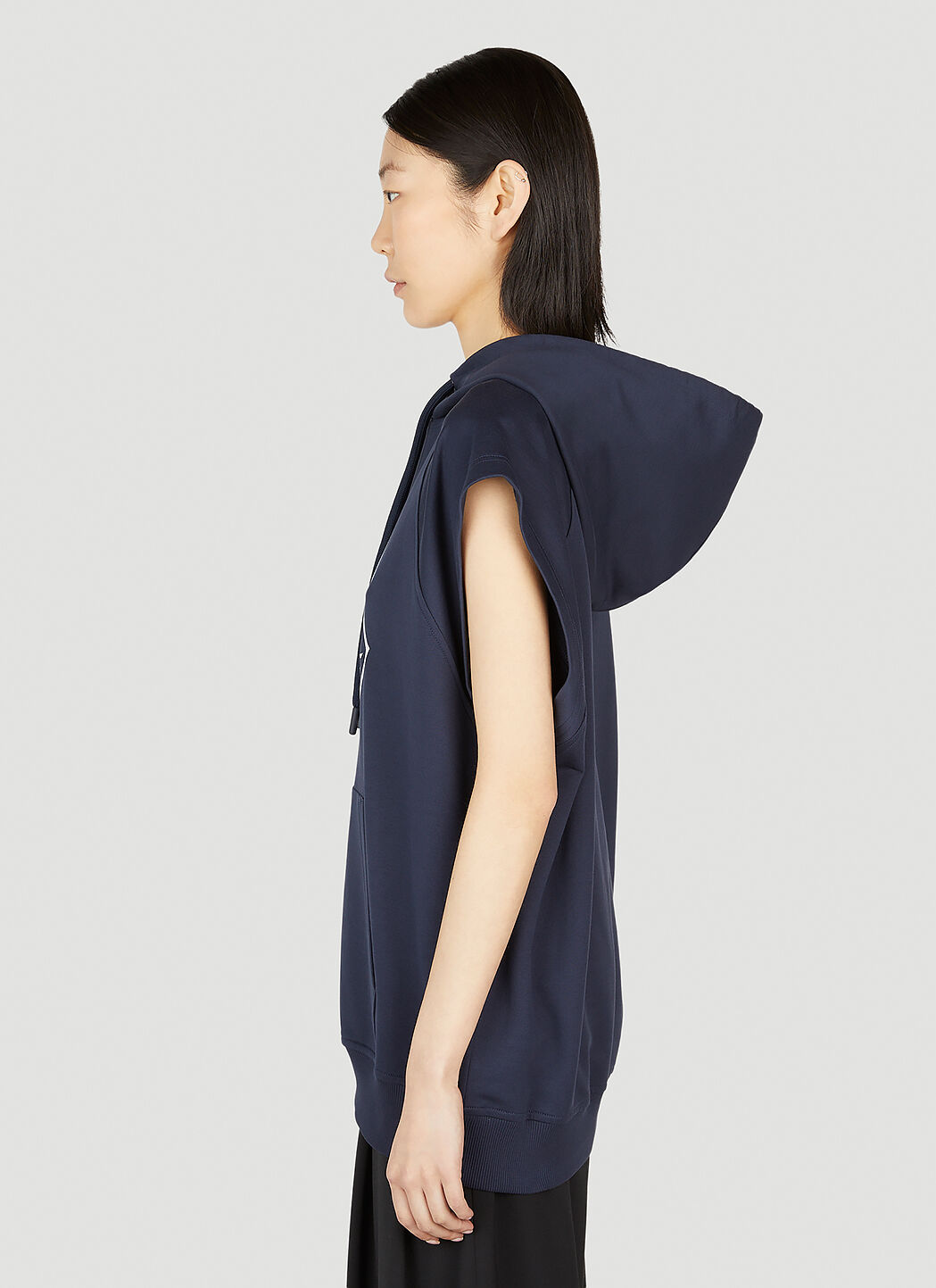Moncler Sleeveless Hooded Sweatshirt en Navy pour femme LN CC