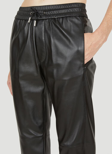 Saint Laurent Tapered Leather Pants Black sla0249006