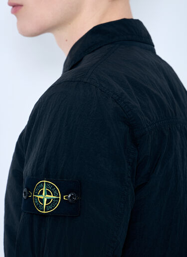 Stone Island Logo Patch Overshirt Black sto0160006