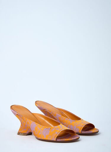 Dries Van Noten Textile Slingback Heels Orange dvn0260022