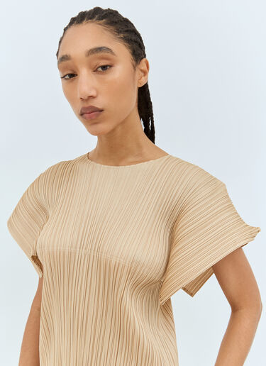 Pleats Please Issey Miyake Wide-Sleeves Top Beige plp0258006